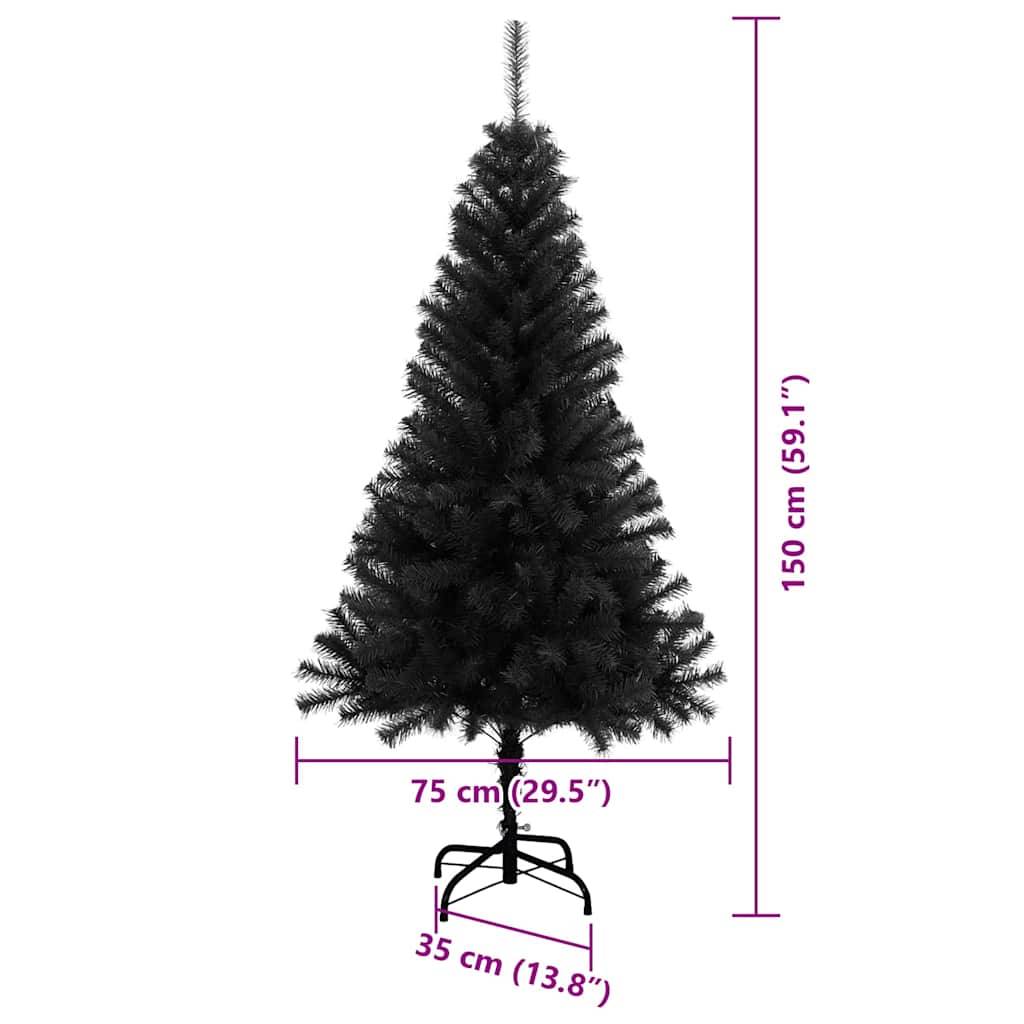 Vidaxl - Sapin de Noël Noir 150 cm PVC vidaXL 3396473 - Image 3
