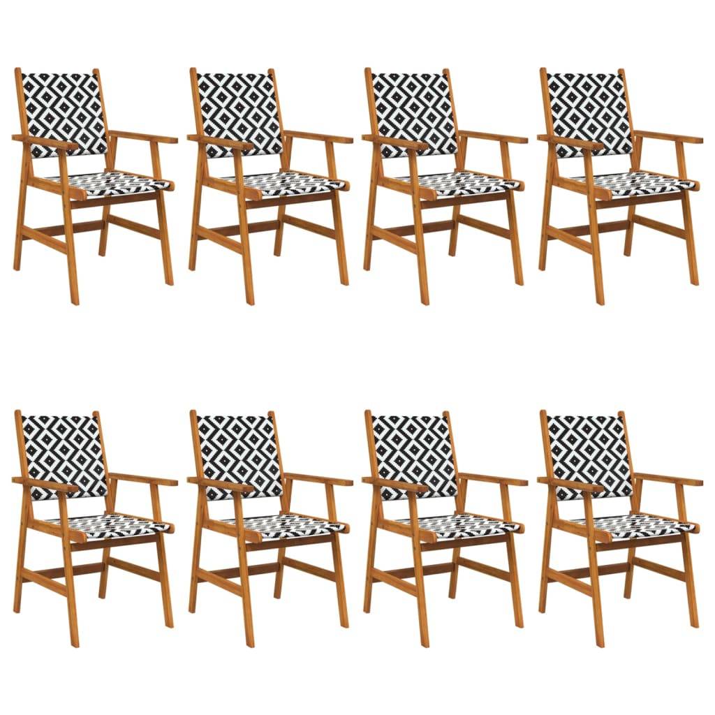 Chaises de jardin bois d'acacia et résine tressée naturel 56 x 62 x 92 cm - PANGIVO - Image 2