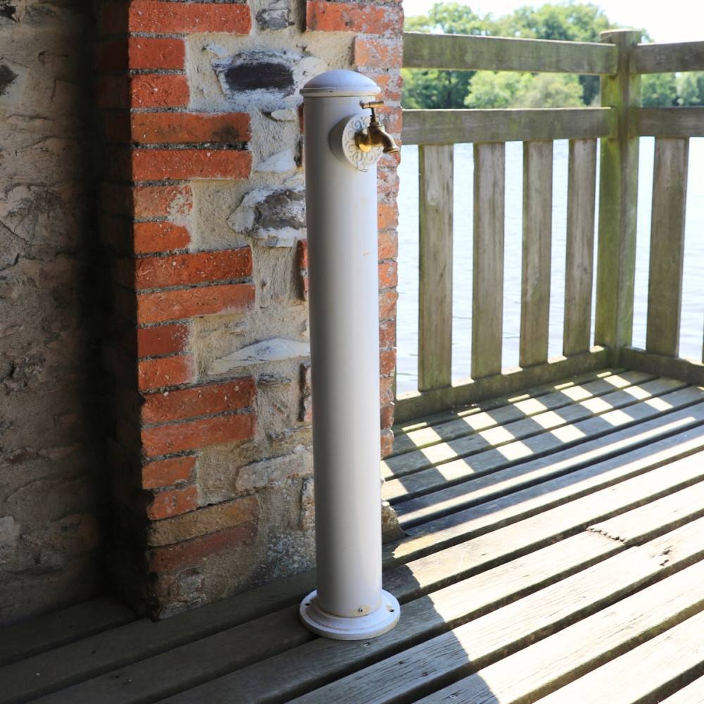 Chemin De Campagne - Fontaine de jardin extérieur en fonte blanche Ø18 x 90 cm Chemin de campagne - Imagen 2