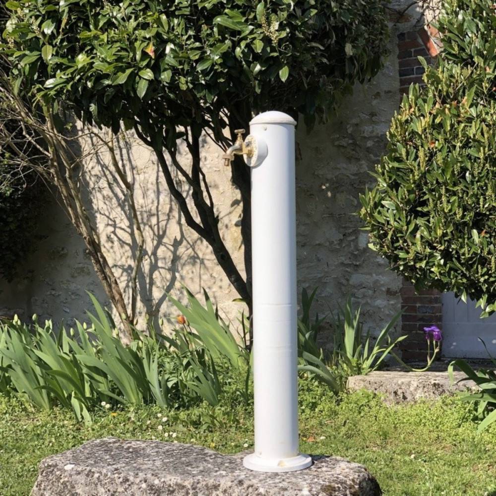 Chemin De Campagne - Fontaine de jardin extérieur en fonte blanche Ø18 x 90 cm Chemin de campagne - Imagen 6