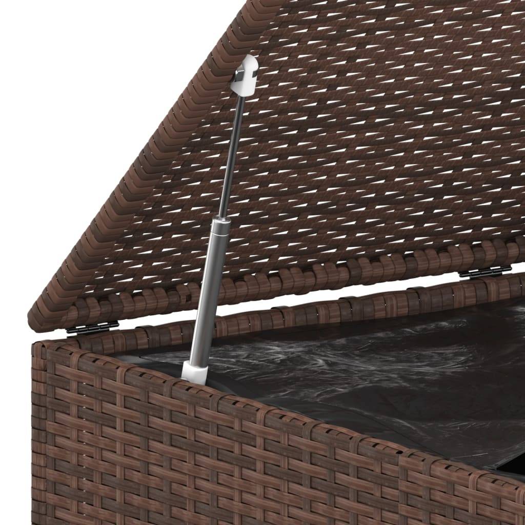 Helloshop26 - Boîte à coussins de jardin résine tressée 194 x 100 x 103 cm marron - Imagen 4