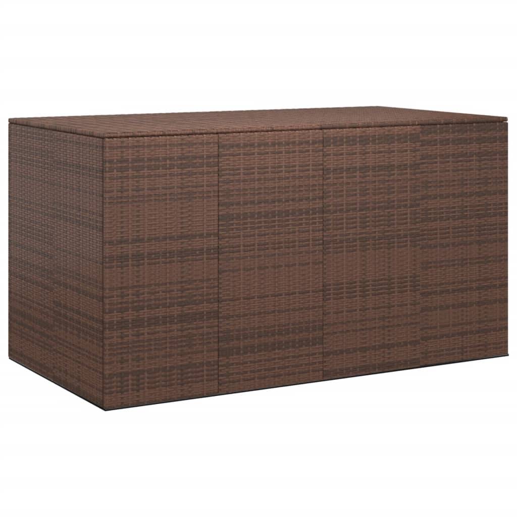 Helloshop26 - Boîte à coussins de jardin résine tressée 194 x 100 x 103 cm marron - Imagen 2