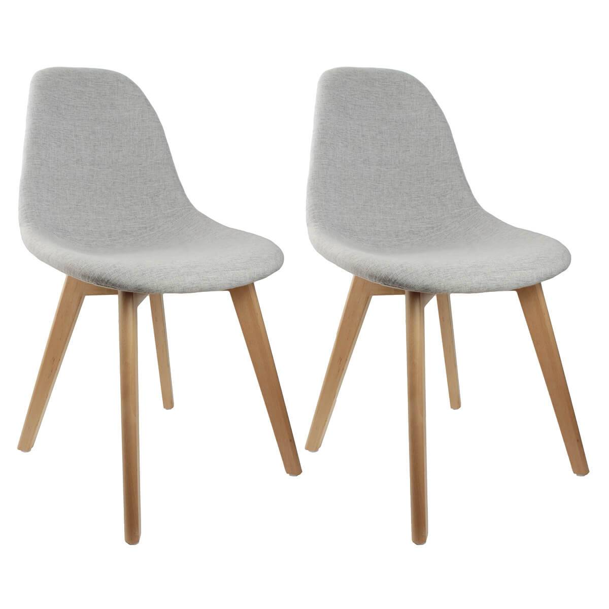 ALTOBUY - Lot de 2 Chaises Scandinaves Grises - MEDYNA - Image 1