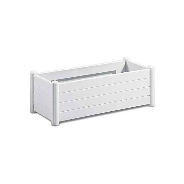 Stefanplast Bac A Fleurs Rectangulaire - Finition En Bois - 100x43xh35cm - 80l - Blanc - Image 2