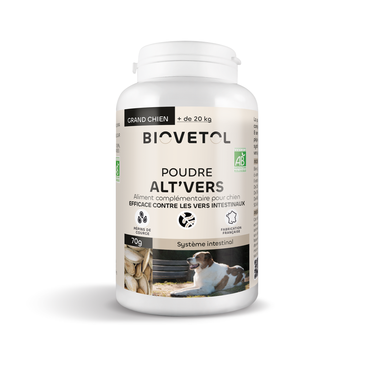 Biovetol - Vermífugo Bio en Polvo para Perro Grande - Imagen 1