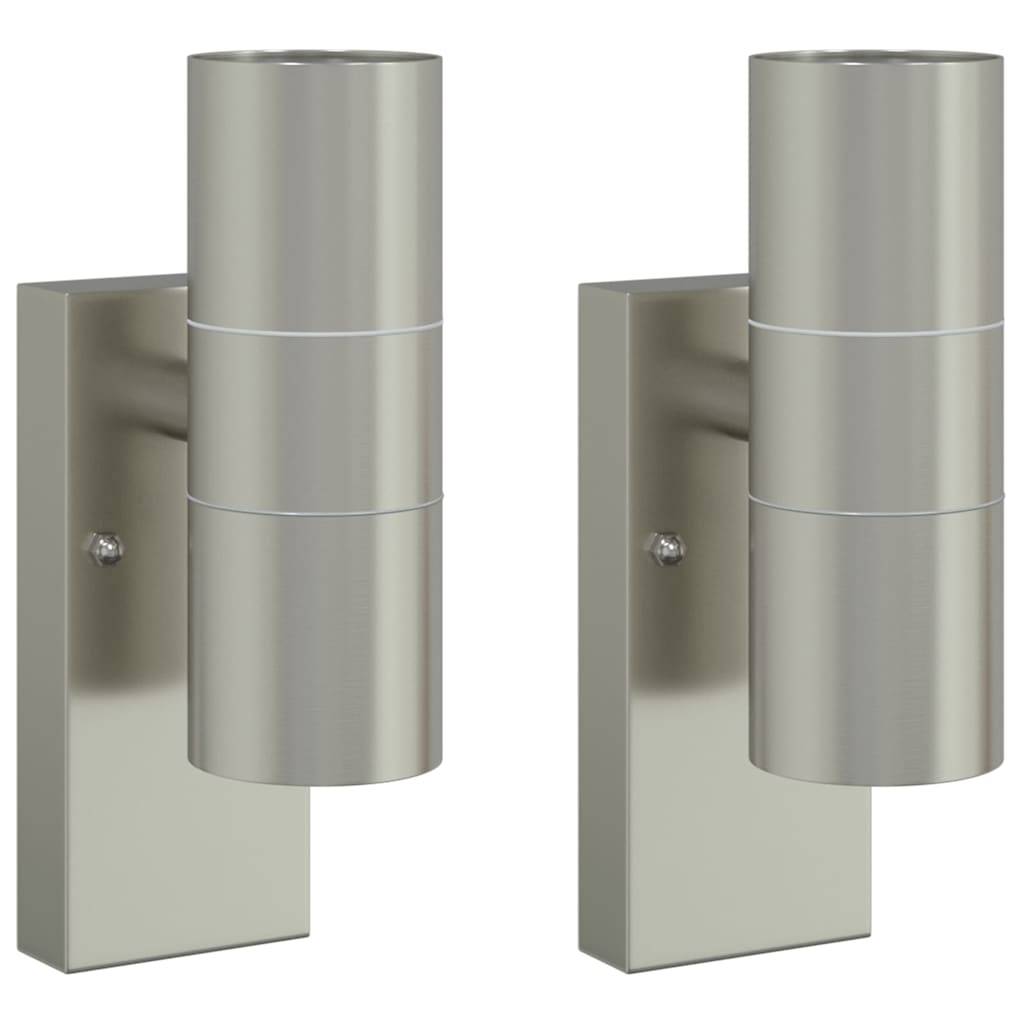 2pcs Appliques murales extérieures - Lampes murales extérieures Argent 7 x 10 x 22 cm g18