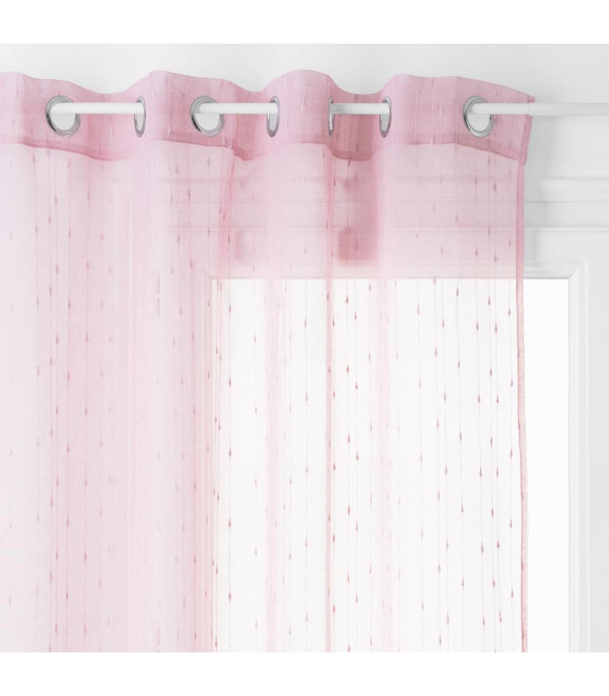 Voilage à œillets Rose avec relief 140 x 240 cm - Imagen 1