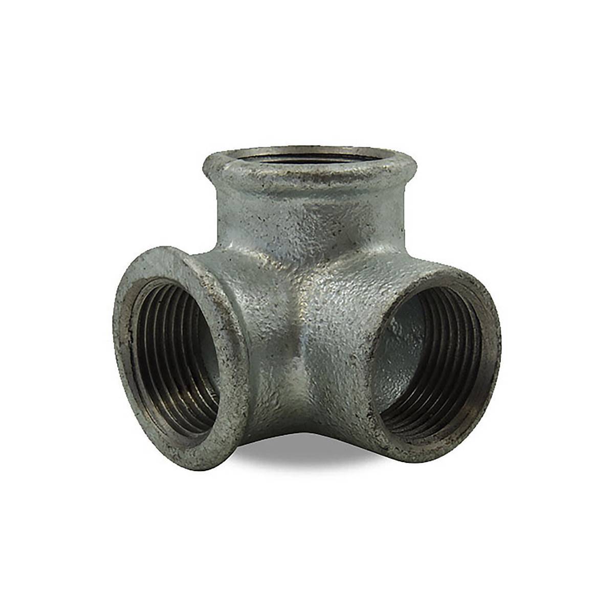 Distributeur coudé 3 voies femelle/femelle/femelle en fonte malléable - 1/2''