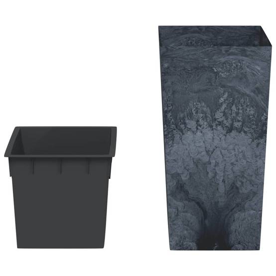 Grand Pot de Fleurs Haut Aspect Béton Industriel avec Insert Amovible Polypropylène Entrée Anthracite 61 cm – ComfortXL Outdoor Living - Image 3