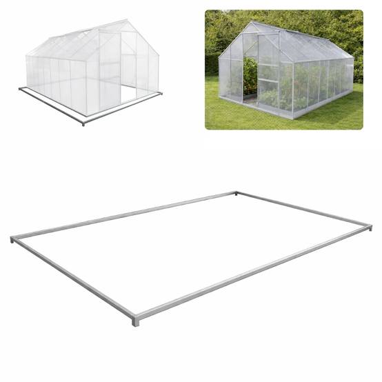 Fondation serre jardin 12m², 496x251x12 cm, Cadre métal solide acier galvanisé - TERRE JARDIN - TERRE JARDIN - Image 1