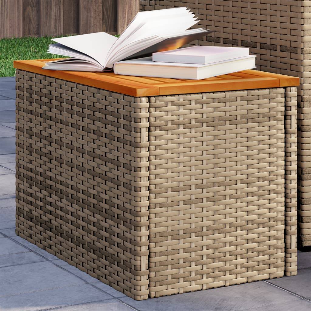 Maison Chic - Lot de 2 Tables d'extérieur - Tables d'appoint de jardin - Tables de jardin beige rotin bois massif - Image 2