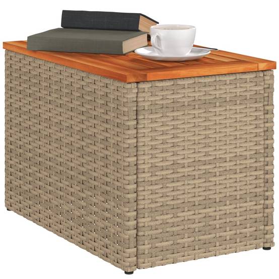 Maison Chic - Lot de 2 Tables d'extérieur - Tables d'appoint de jardin - Tables de jardin beige rotin bois massif - Image 4