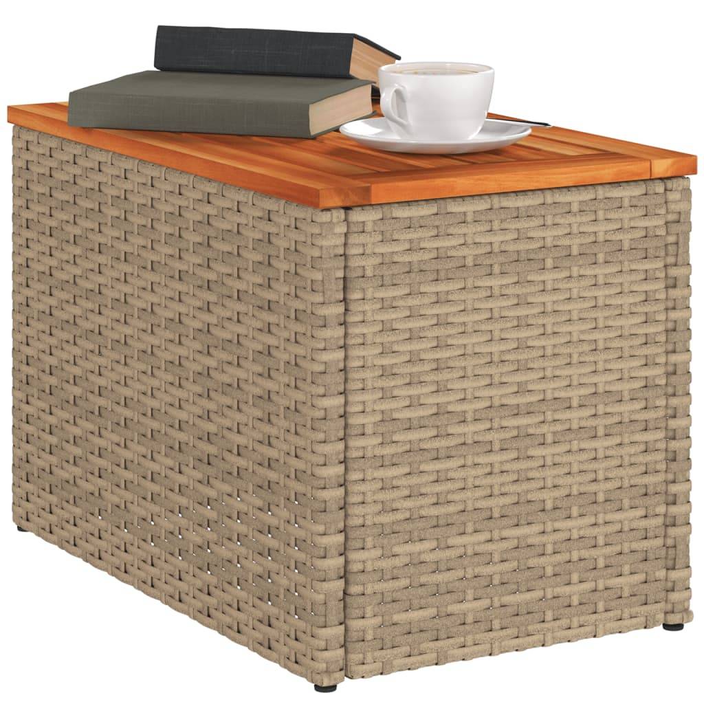 Maison Chic - Lot de 2 Tables d'extérieur - Tables d'appoint de jardin - Tables de jardin beige rotin bois massif - Image 4
