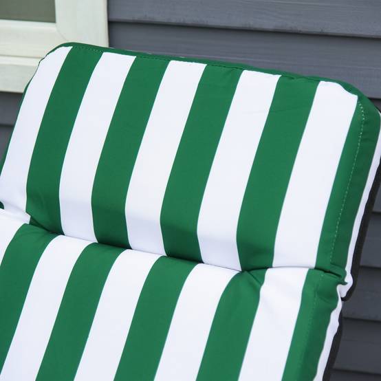 Chaises longues de jardin, lot de 2, pliables avec coussins, 60 x 75 x 102 cm, acier, vert et blanc - Image 10