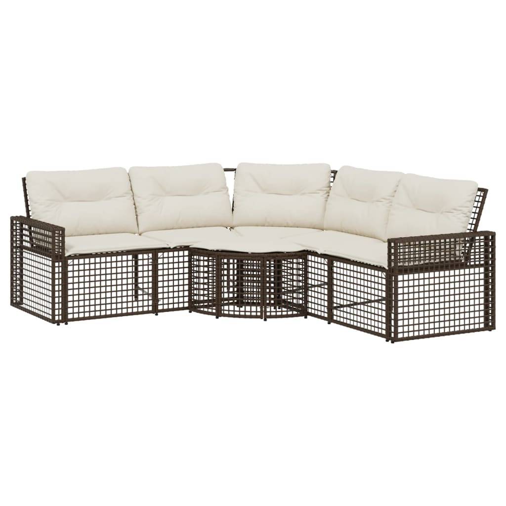 Canapé Extérieur en L Rotin Synthétique avec Repose-Pieds et Assise Confortable – Brun – ComfortXL Outdoor Living - Image 2
