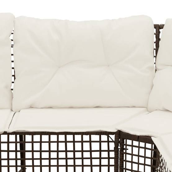 Canapé Extérieur en L Rotin Synthétique avec Repose-Pieds et Assise Confortable – Brun – ComfortXL Outdoor Living - Image 6