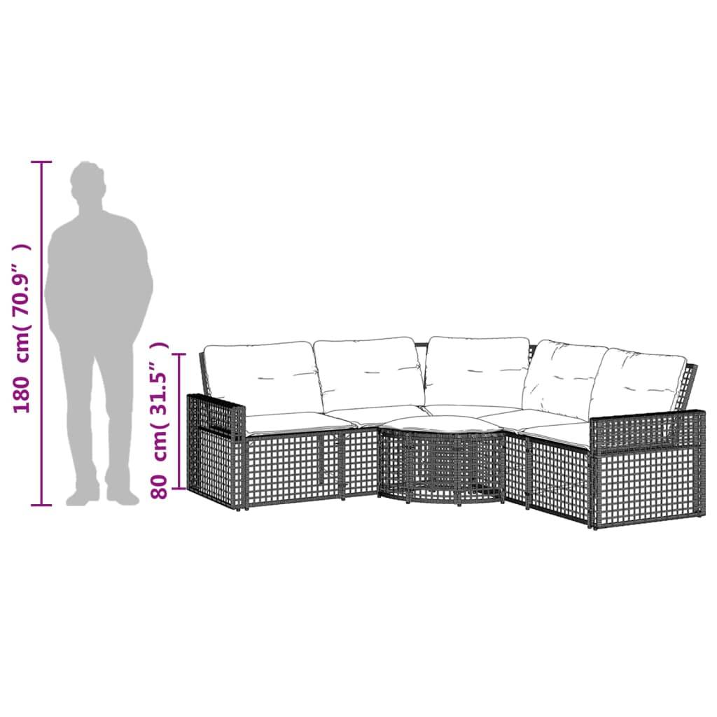 Canapé Extérieur en L Rotin Synthétique avec Repose-Pieds et Assise Confortable – Brun – ComfortXL Outdoor Living - Image 9