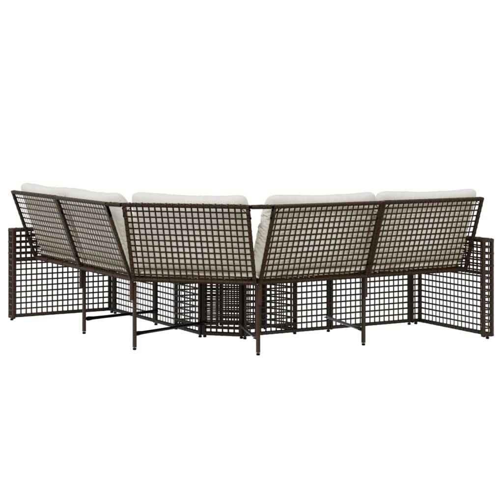 Canapé Extérieur en L Rotin Synthétique avec Repose-Pieds et Assise Confortable – Brun – ComfortXL Outdoor Living - Image 4