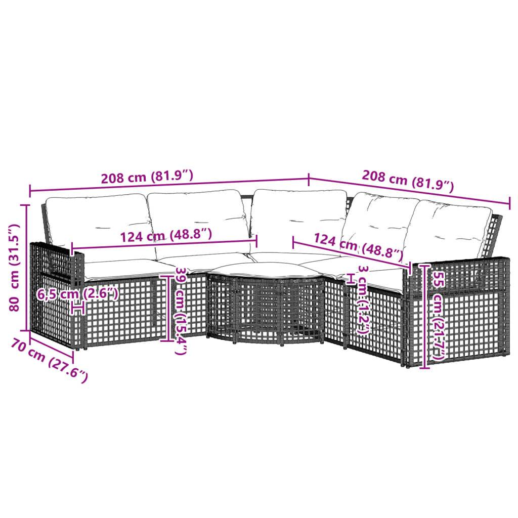 Canapé Extérieur en L Rotin Synthétique avec Repose-Pieds et Assise Confortable – Brun – ComfortXL Outdoor Living - Image 8