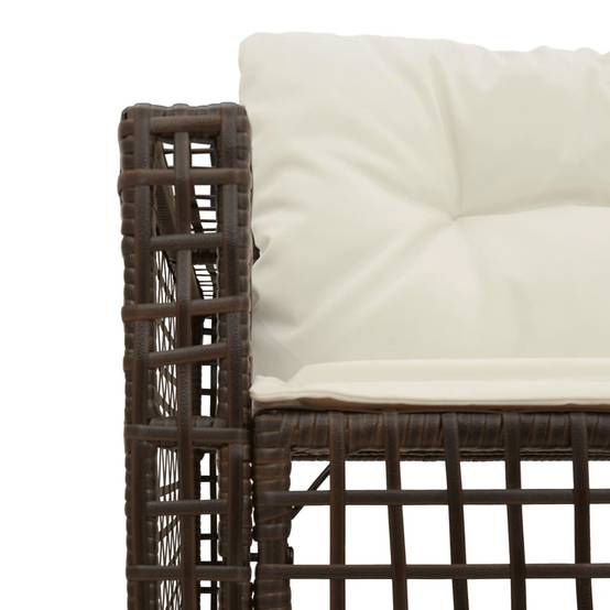 Canapé Extérieur en L Rotin Synthétique avec Repose-Pieds et Assise Confortable – Brun – ComfortXL Outdoor Living - Image 7