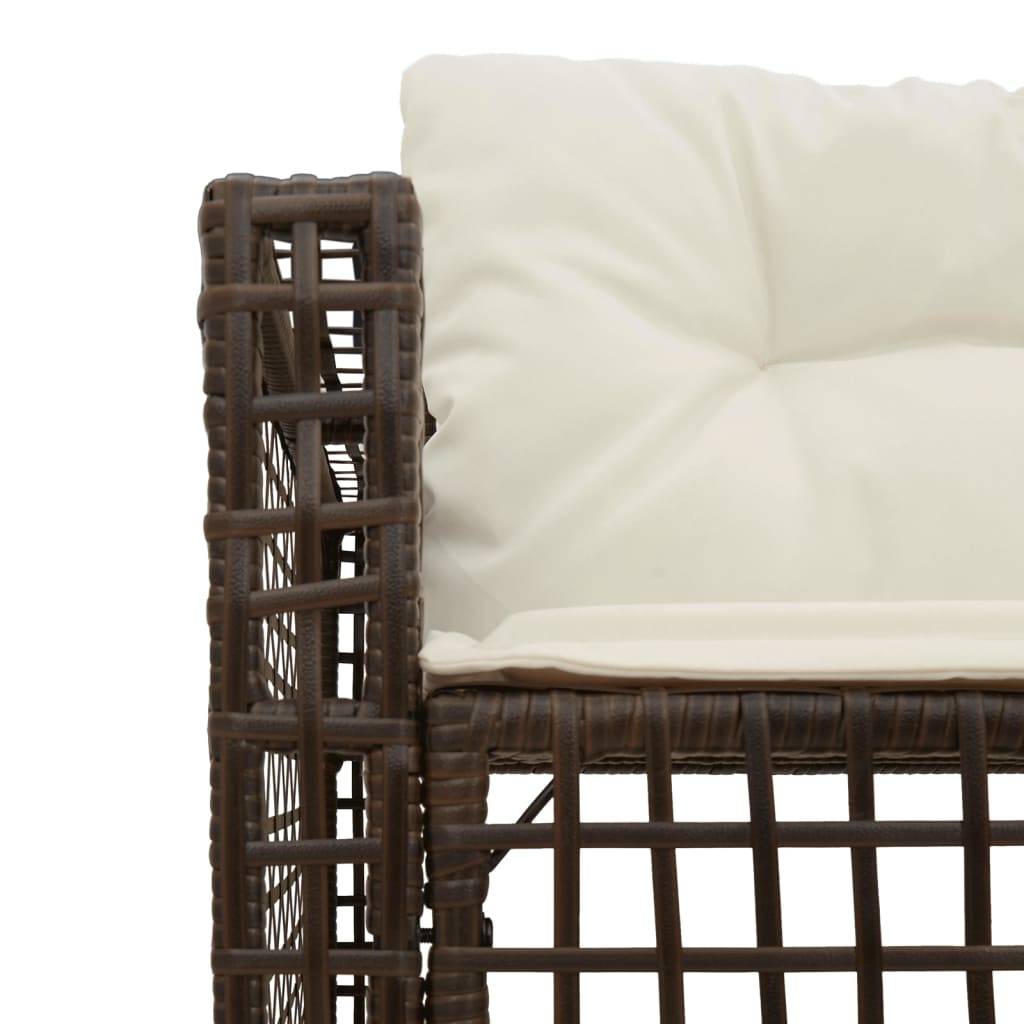 Canapé Extérieur en L Rotin Synthétique avec Repose-Pieds et Assise Confortable – Brun – ComfortXL Outdoor Living - Image 7