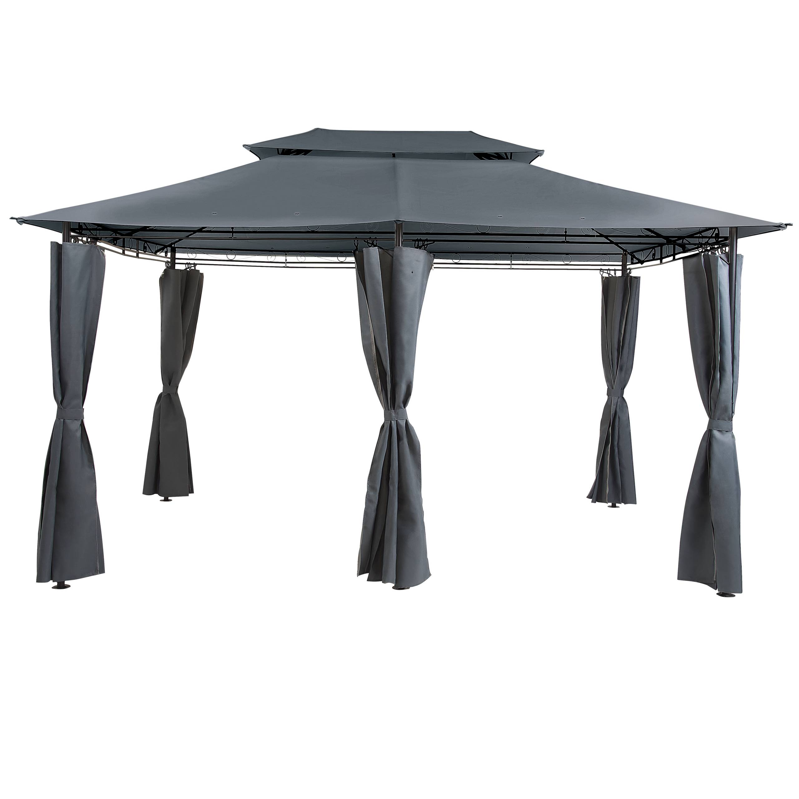 Pergola - Tonnelle de jardin COLOS Métal 400 cm 300 cm Gris graphite - Image 1