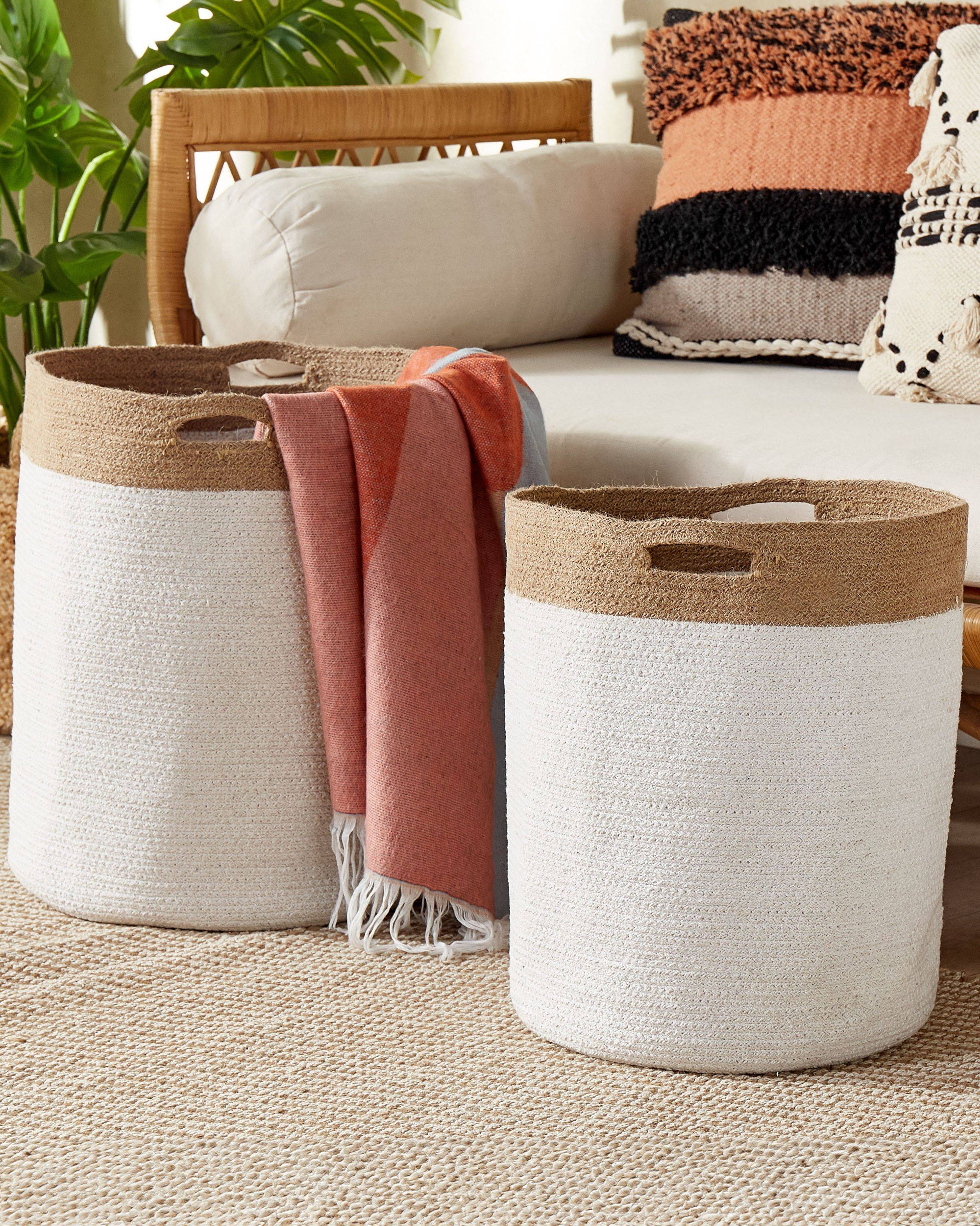 Beliani - Corbeille Coton Blanc KARDH - Beliani - Imagen 1