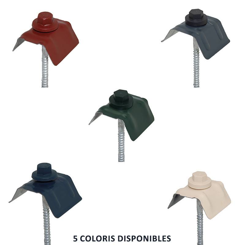 Kit de 50 fixations pour bac acier 1045 (vis L 100 x diam 6 mm) - Coloris - Gris anthracite RAL 7016 - Image 2