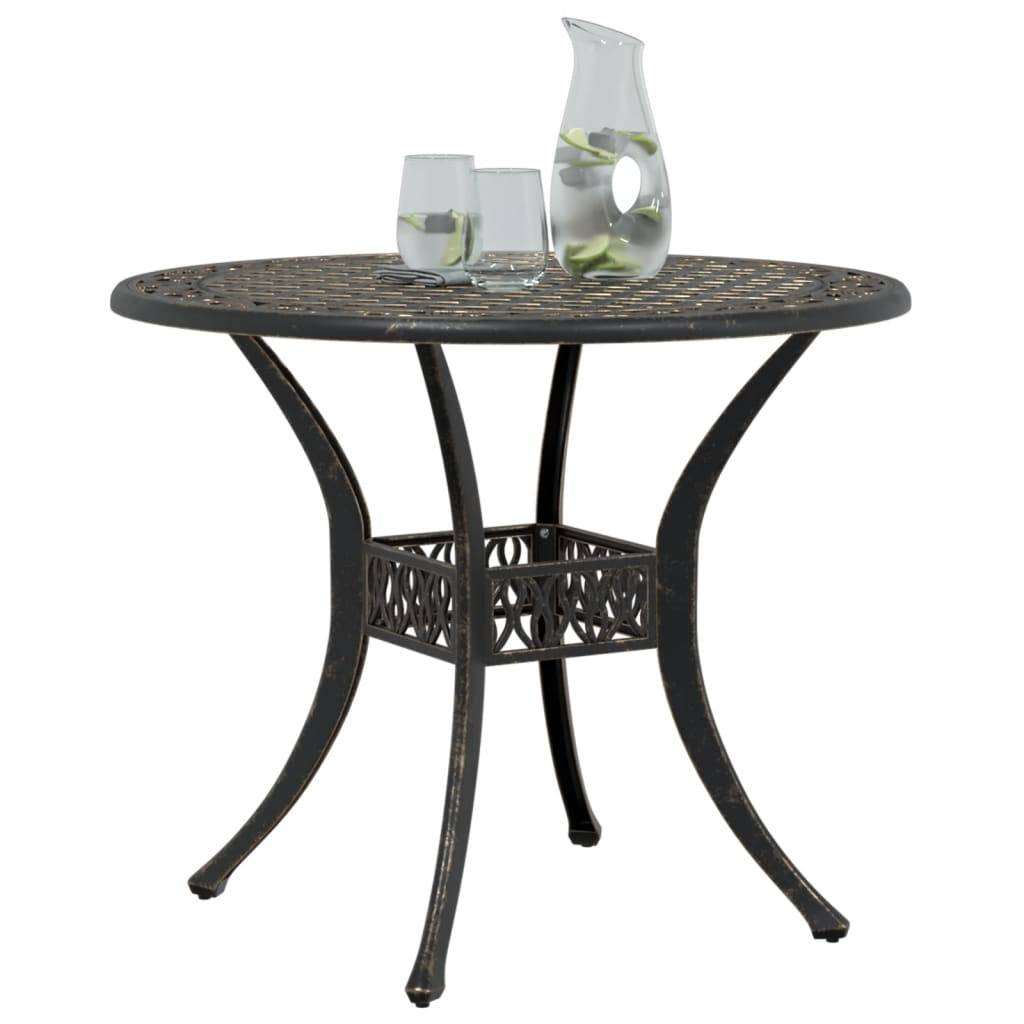 Table de jardin - Table Extérieure - Table De Patio bronze Ø90x75 cm aluminium coulé - Image 4