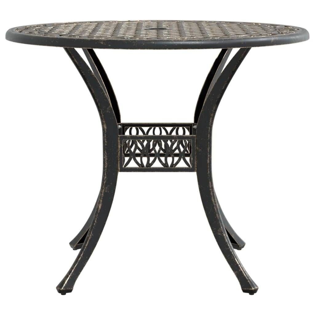 Table de jardin - Table Extérieure - Table De Patio bronze Ø90x75 cm aluminium coulé - Image 6