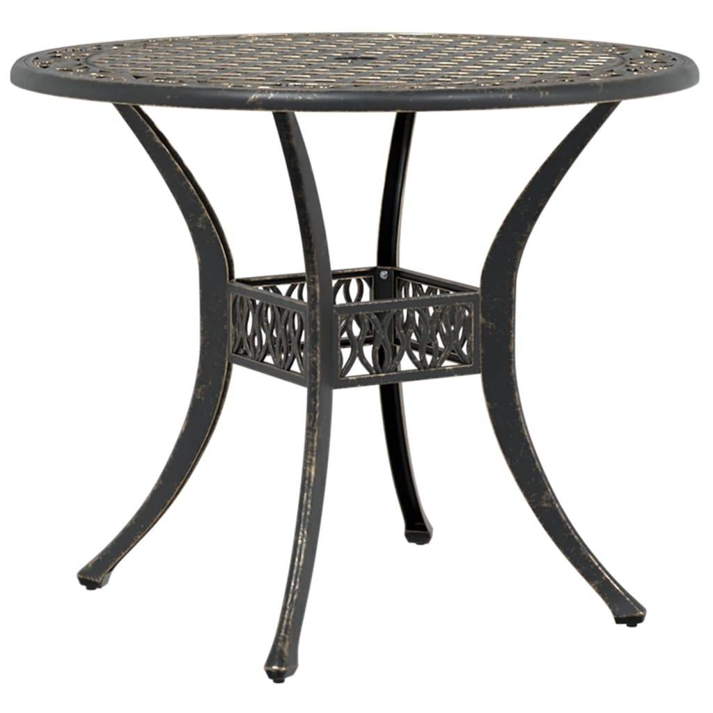 Table de jardin - Table Extérieure - Table De Patio bronze Ø90x75 cm aluminium coulé - Image 1