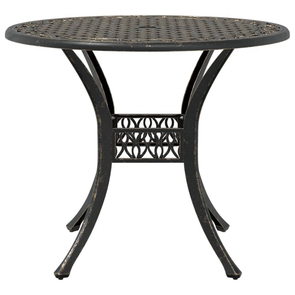 Table de jardin - Table Extérieure - Table De Patio bronze Ø90x75 cm aluminium coulé - Image 5