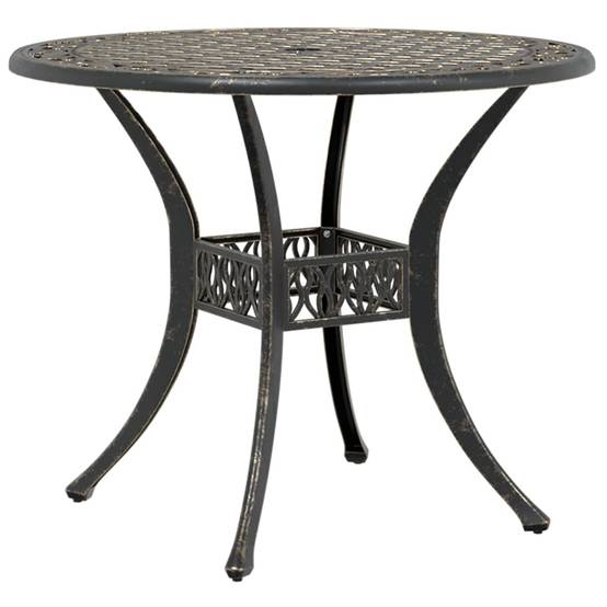 Table de jardin - Table Extérieure - Table De Patio bronze Ø90x75 cm aluminium coulé - Image 7