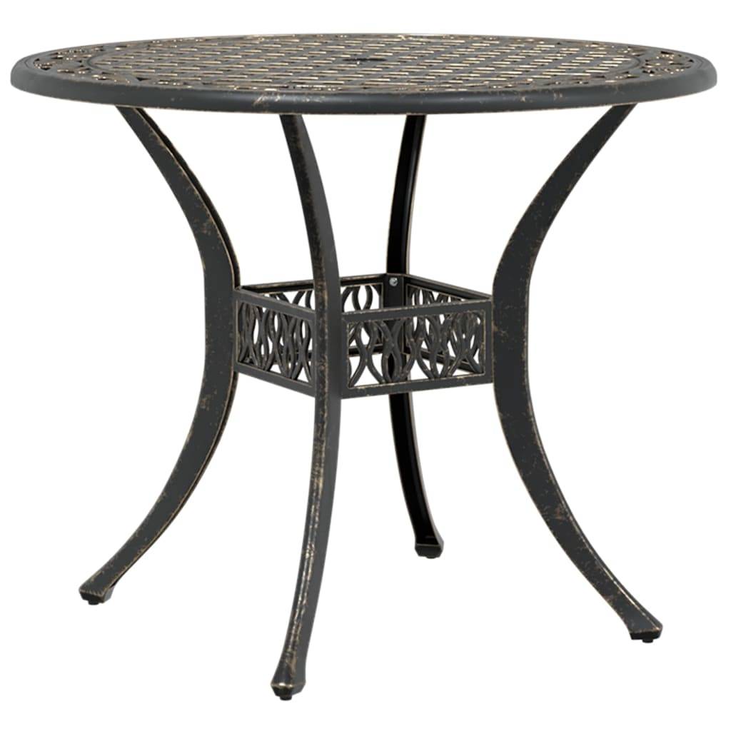 Table de jardin - Table Extérieure - Table De Patio bronze Ø90x75 cm aluminium coulé - Image 7