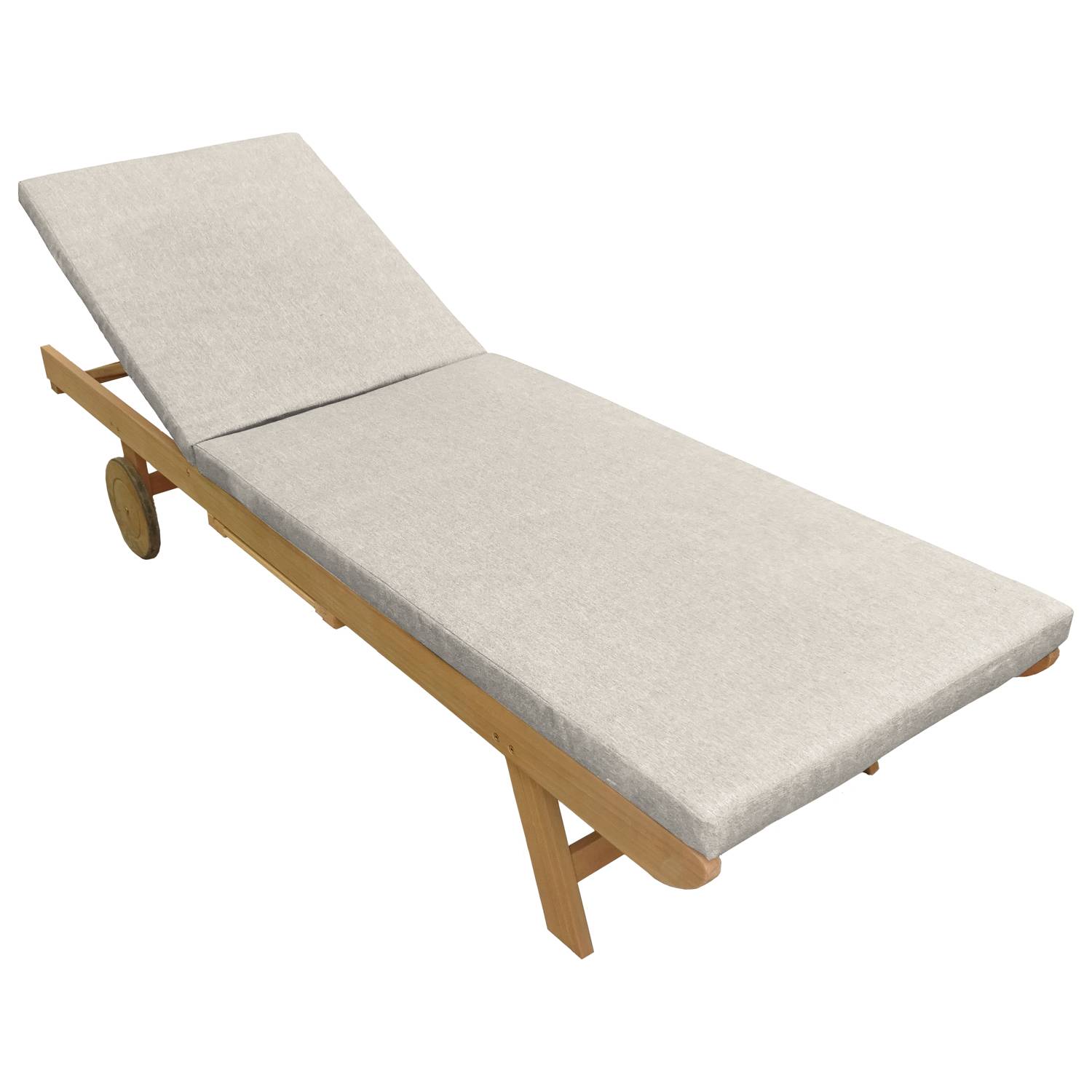 Bain de soleil pliant en acacia KANAWA - coussin sable - HAPPY GARDEN - Imagen 3