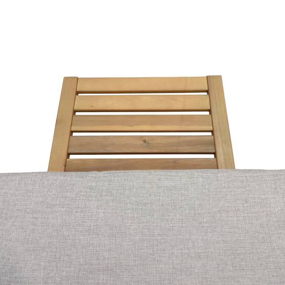 Bain de soleil pliant en acacia KANAWA - coussin sable - HAPPY GARDEN - Imagen 7