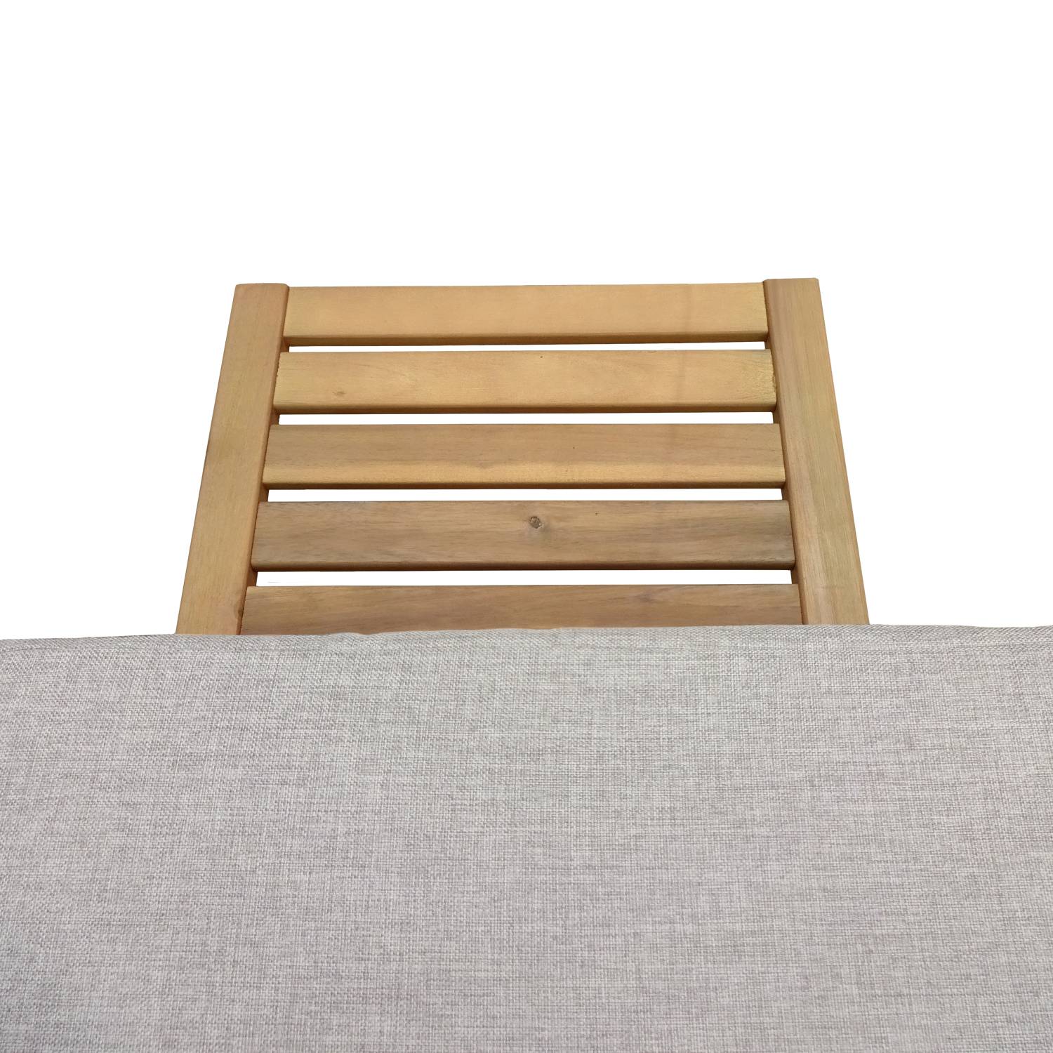 Bain de soleil pliant en acacia KANAWA - coussin sable - HAPPY GARDEN - Imagen 7