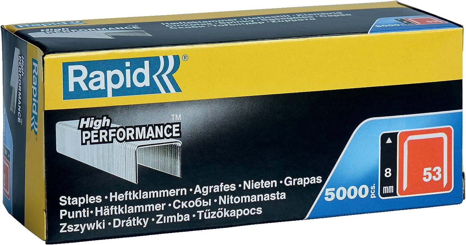 Agrafes en fil plat galvanisés n° 53/08 mm - 5000 pièces - Boite en carton - RAPID-ISABERG - 11857050 - Imagen 1