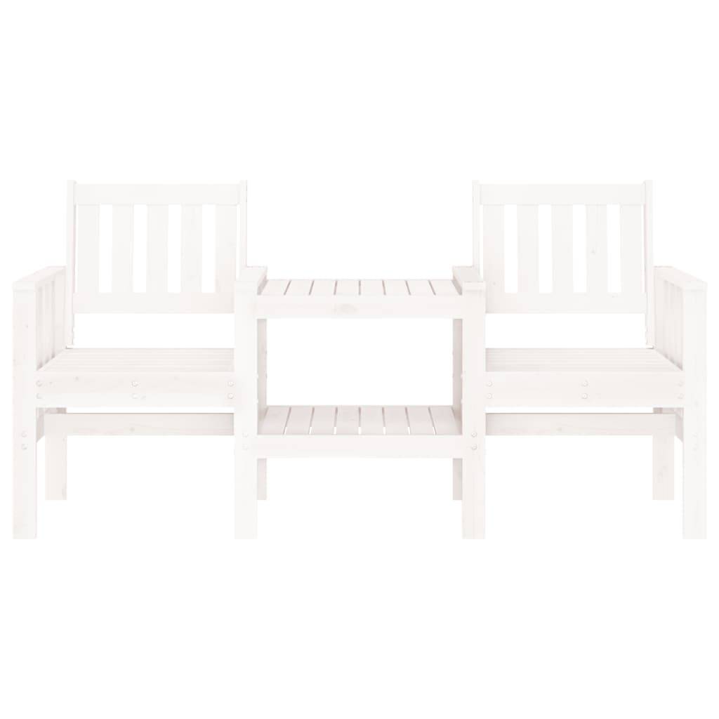 Maison Chic - Banc de jardin - Banc d'extérieur - Banquette avec table 2 places blanc bois massif de pin-JU13972 - Imagen 3