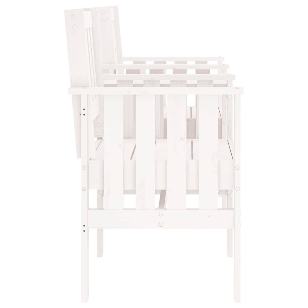 Maison Chic - Banc de jardin - Banc d'extérieur - Banquette avec table 2 places blanc bois massif de pin-JU13972 - Imagen 4