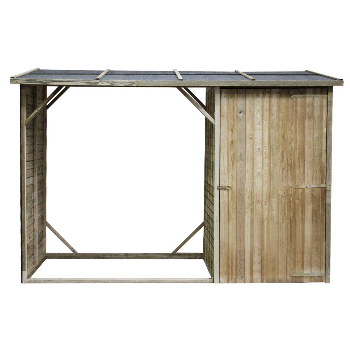 Abri bûches Oslo avec rangement - 4 stères - Cémonjardin - Image 1
