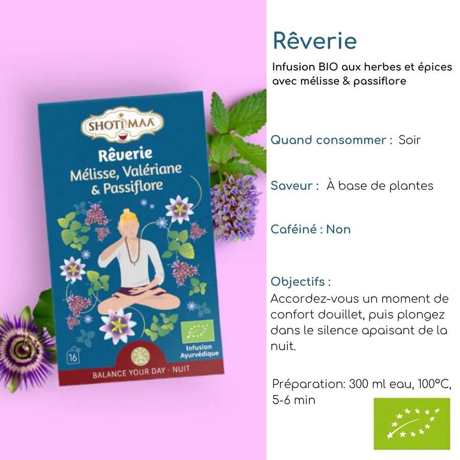 Tisane Bio Douce Nuit – Infusions Naturelles Relaxante et Calmante - Thé biologique Sans Caféine à base de plantes - Image 2