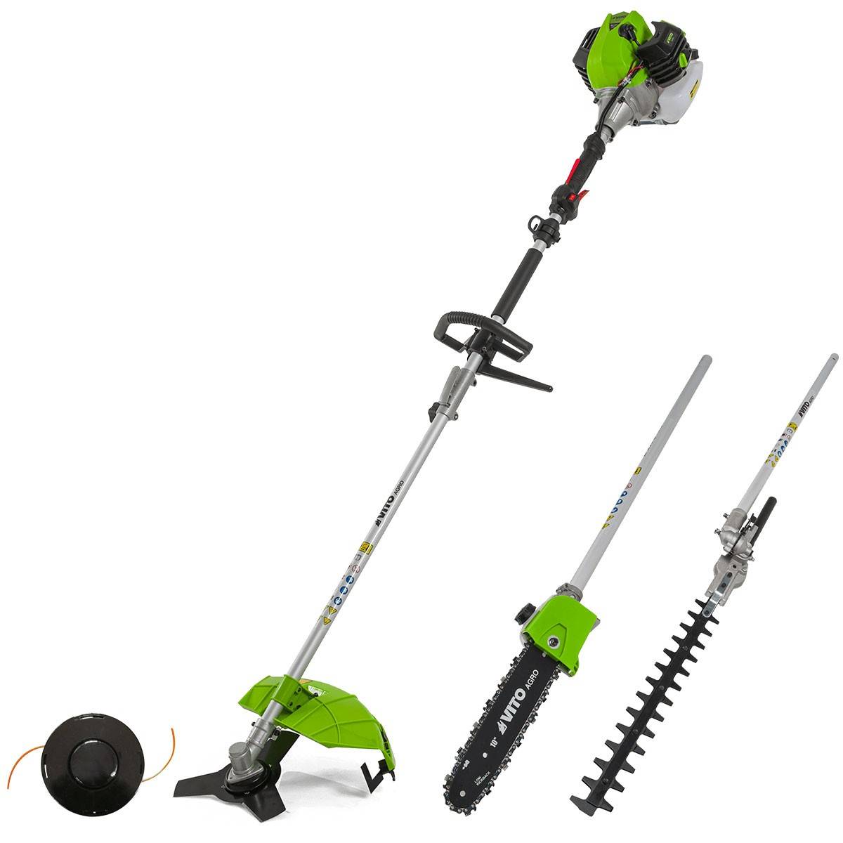 Kit Outils 4 en1 Débroussailleuse Coupe bordure Taille haies Elageuse Moteur 2T 52Cm3 - VITO - Image 1