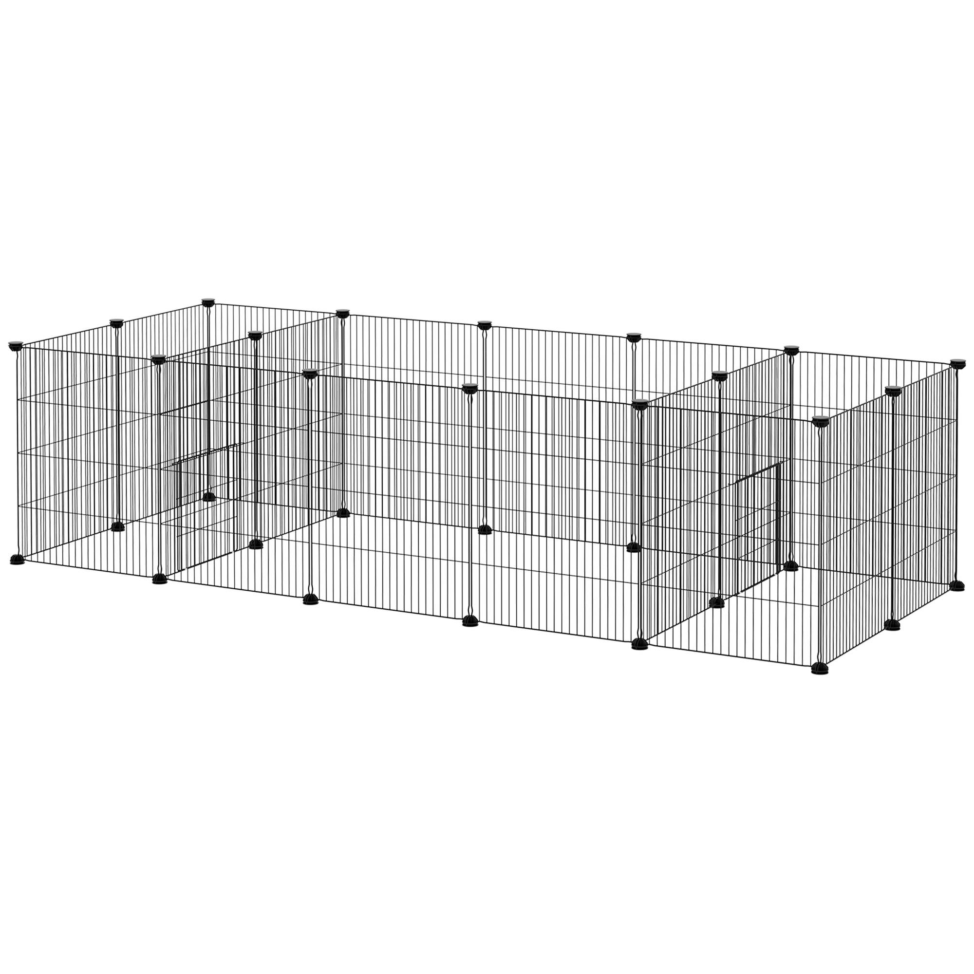 Parc enclos acier modulable lapins chiots montage express 175x70x45cm noir - ComfortXL Outdoor Living - Image 2
