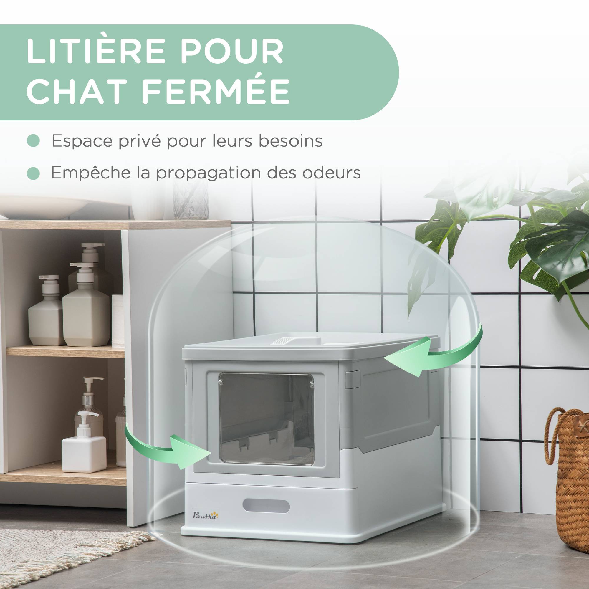 ComfortXL - Maison toilette pliable PP intérieur tiroir coulissant pelle 47x35x36cm gris - ComfortXL Outdoor Living - Image 8
