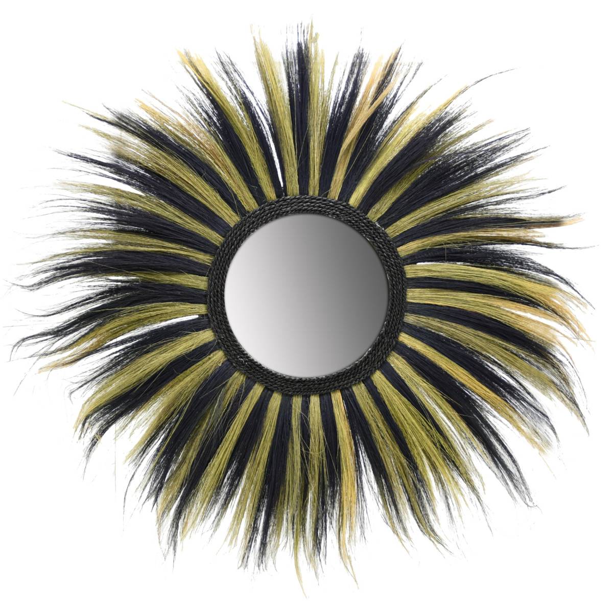 Aubry Gaspard - Miroir déco bicolore en jonc