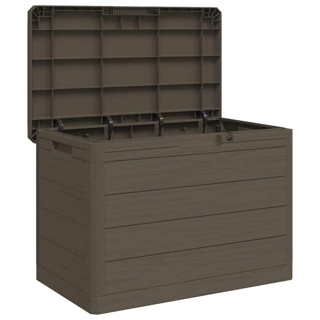 Boîte de Rangement Jardin Polypropylène Verrouillable Imperméable pour Terrasse Extérieur Brun 160L – ComfortXL Outdoor Living - Image 8