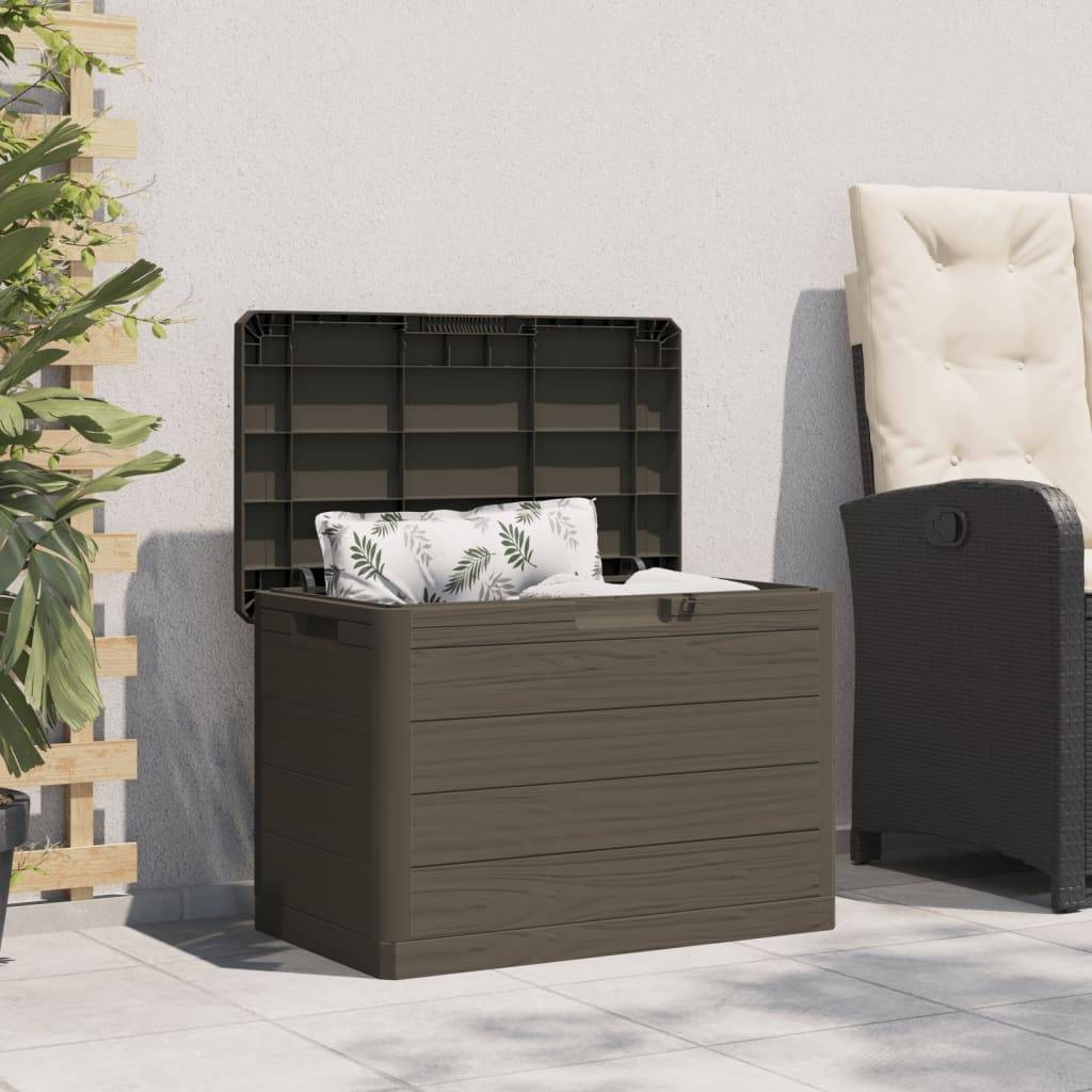 Boîte de Rangement Jardin Polypropylène Verrouillable Imperméable pour Terrasse Extérieur Brun 160L – ComfortXL Outdoor Living - Image 3