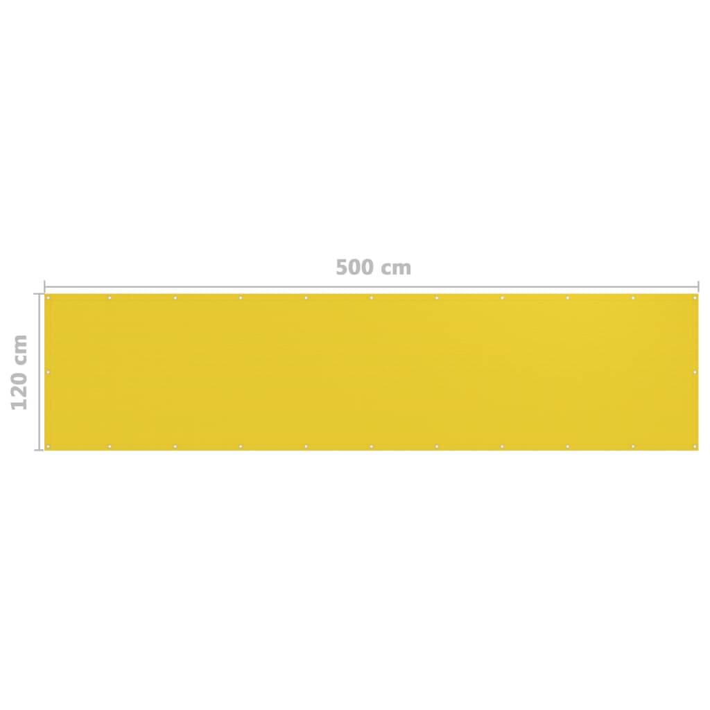 Helloshop26 - Écran de balcon brise pare vue protection confidentialité 120 x 500 cm PEHD jaune - Imagen 5