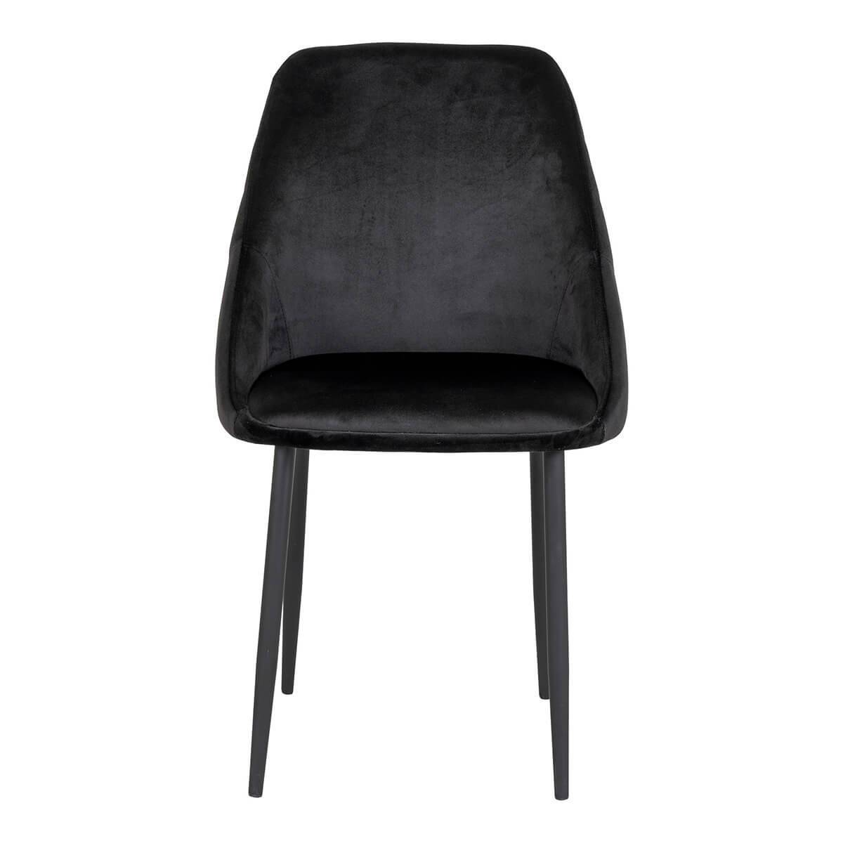 ALTOBUY - Lot de 4 Chaises Velours Noir et Pieds Acier - TINTO - Image 3